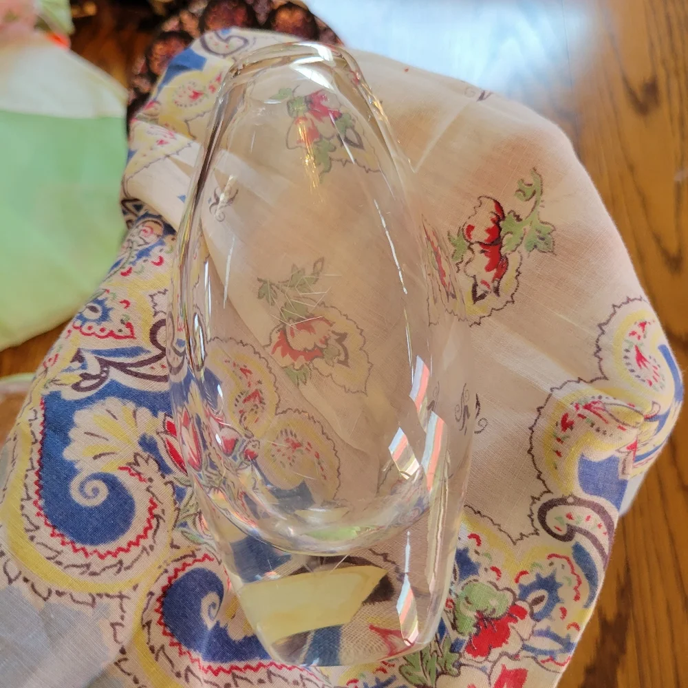 Stunning Smalandshyttan Sweden Crystal Vase ~ Lovely! MCM